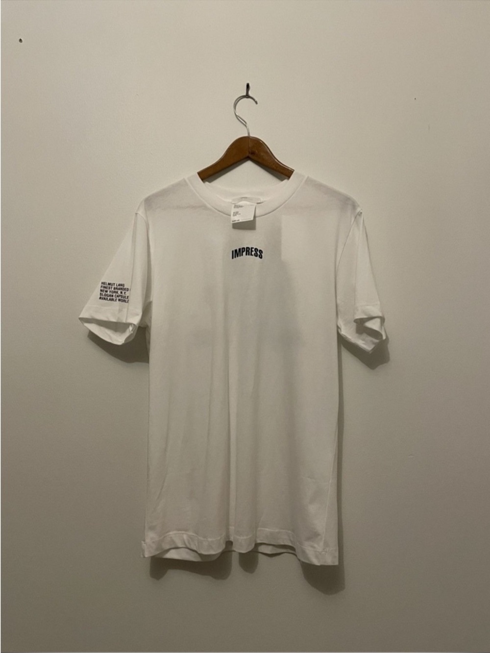Helmut Lang White 'IMPRESS' Tee